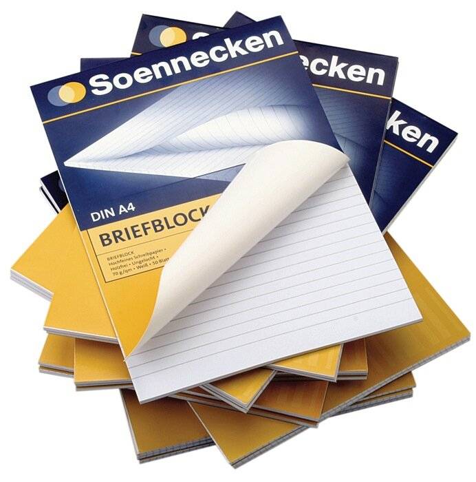 Soennecken Briefblock 2304 DIN A4 gelocht Lineatur28 kariert 50Blatt-2