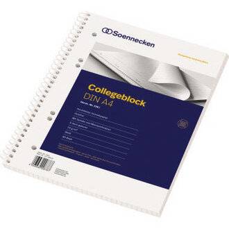 Collegeblock DIN A4 gelocht liniert 80Blatt weiß-2