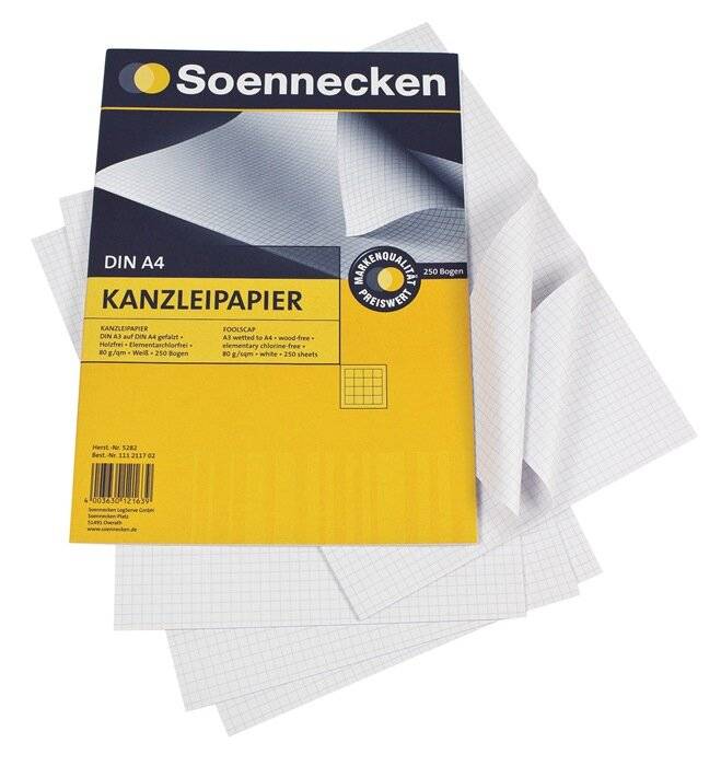 Soennecken Kanzleipapier 5282 A3/A4 o. Korrekturrand kar. 250 Bl./Pack.-4