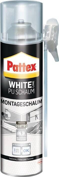 1K-Montageschaum White Line PUW50 500 ml B2 weiß m.Einw.-Handsch.Dose PATTEX-0
