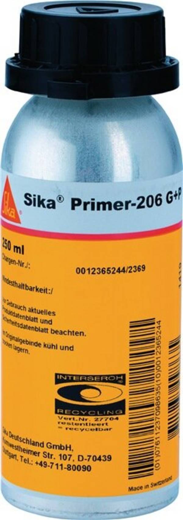 Primer 206 G+P lösemittelhaltig schwarz 250 ml Dose SIKA