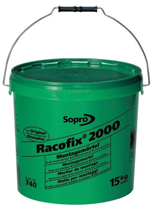 Montagemörtel Racofix® 2000 1:3 Raumteile (Wasser/Mörtel) 15kg Eimer SOPRO