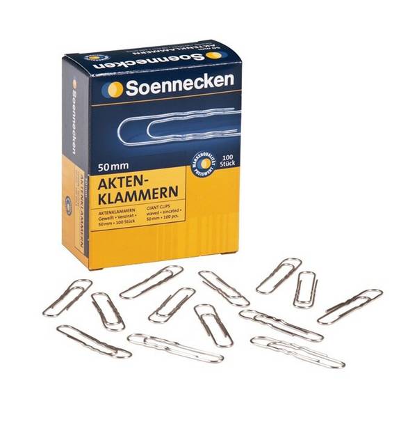 Soennecken Aktenklammer 1061 50mm gewellt verzinkt 100 St./Pack.
