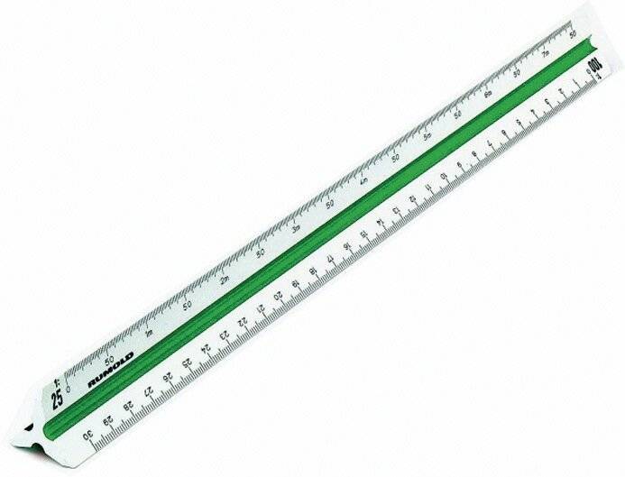 Dreikantmaßstab Architekt 4 30cm Kunststoff weiß-2
