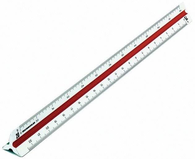 Dreikantmaßstab Architekt 1 30cm Kunststoff weiß-4