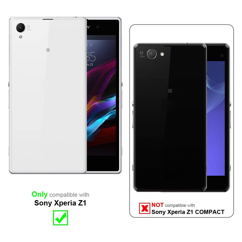 Cadorabo Handytasche mit Gürtelclip kompatibel mit Sony Xperia Z1 Hülle in Schwarz - Schutzhülle mit Karabinerhaken Case-1