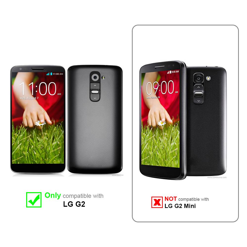 Cadorabo Handytasche mit Gürtelclip kompatibel mit LG G2 Hülle in Schwarz - Schutzhülle mit Karabinerhaken Case Cover-1