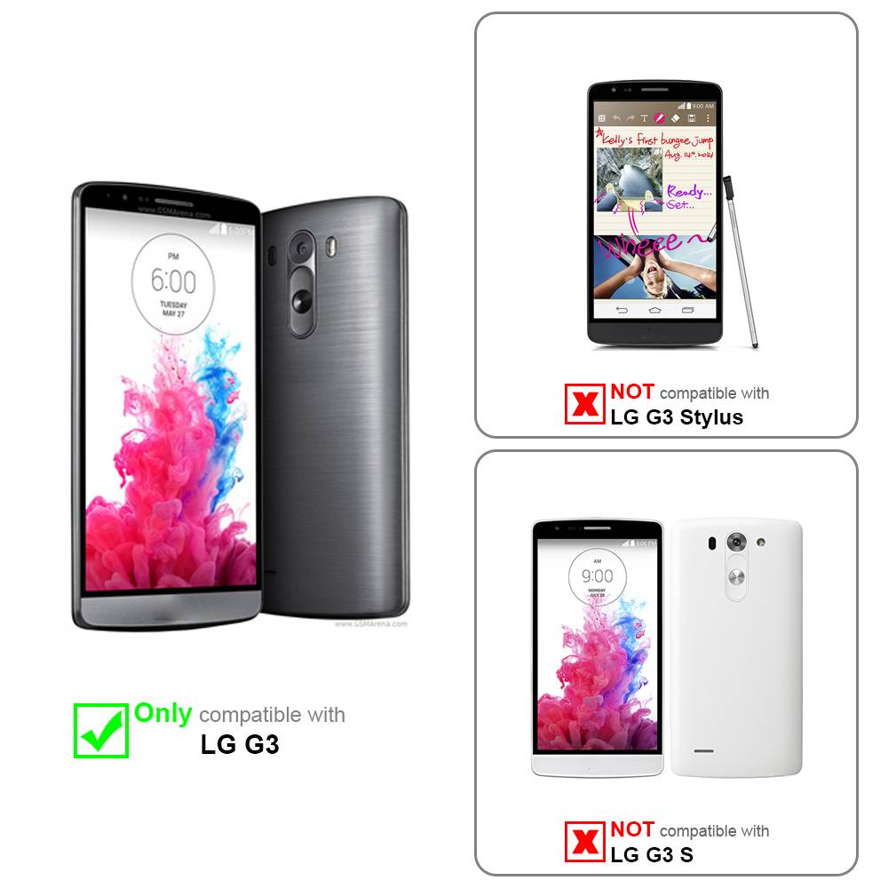 Cadorabo Handytasche mit Gürtelclip kompatibel mit LG G3 Hülle in Schwarz - Schutzhülle mit Karabinerhaken Case Cover-1