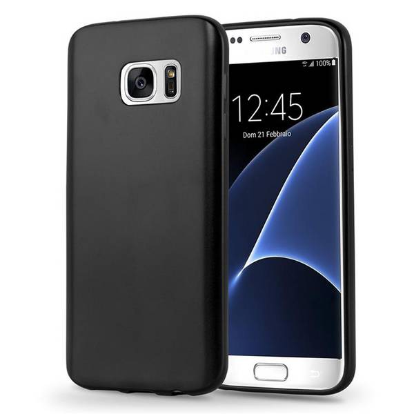 Cadorabo Schutzhülle für Samsung Galaxy S7 Hülle in Schwarz Handyhülle TPU Silikon Etui Cover Case