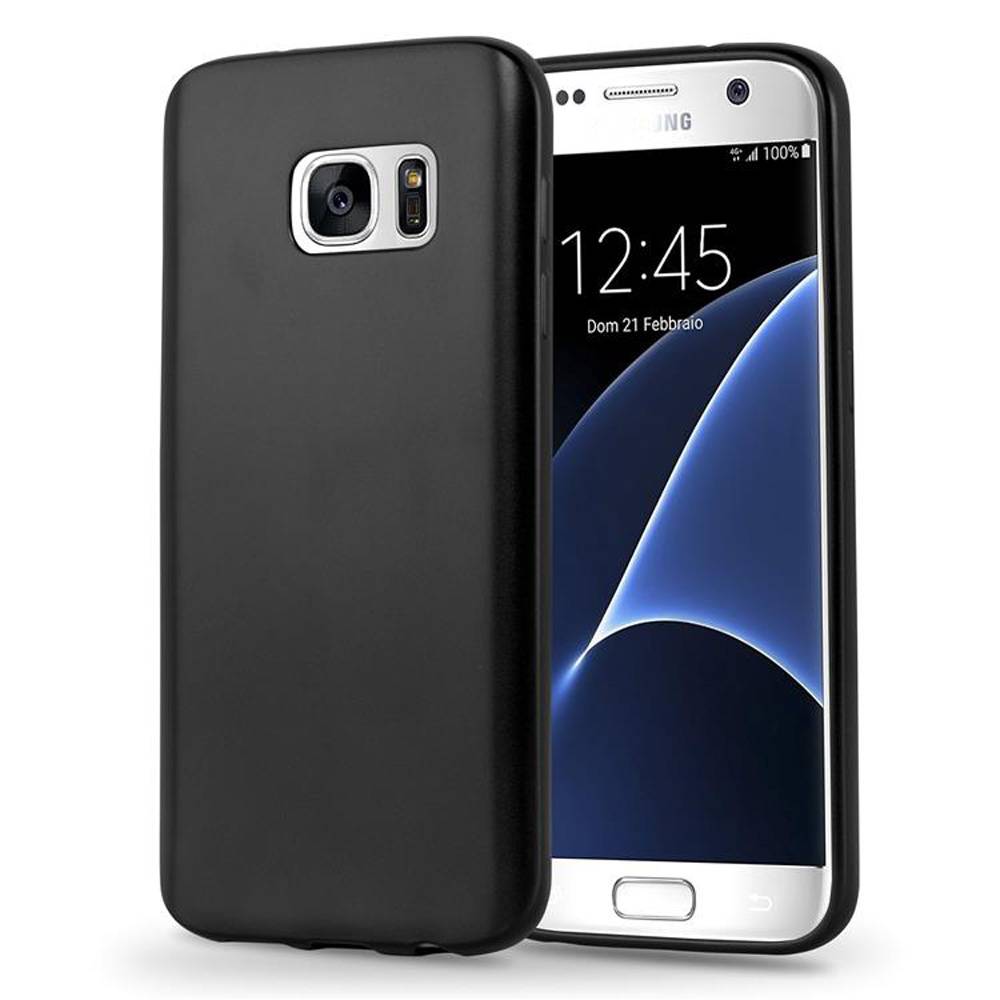Cadorabo Schutzhülle für Samsung Galaxy S7 Hülle in Schwarz Handyhülle TPU Silikon Etui Cover Case-0