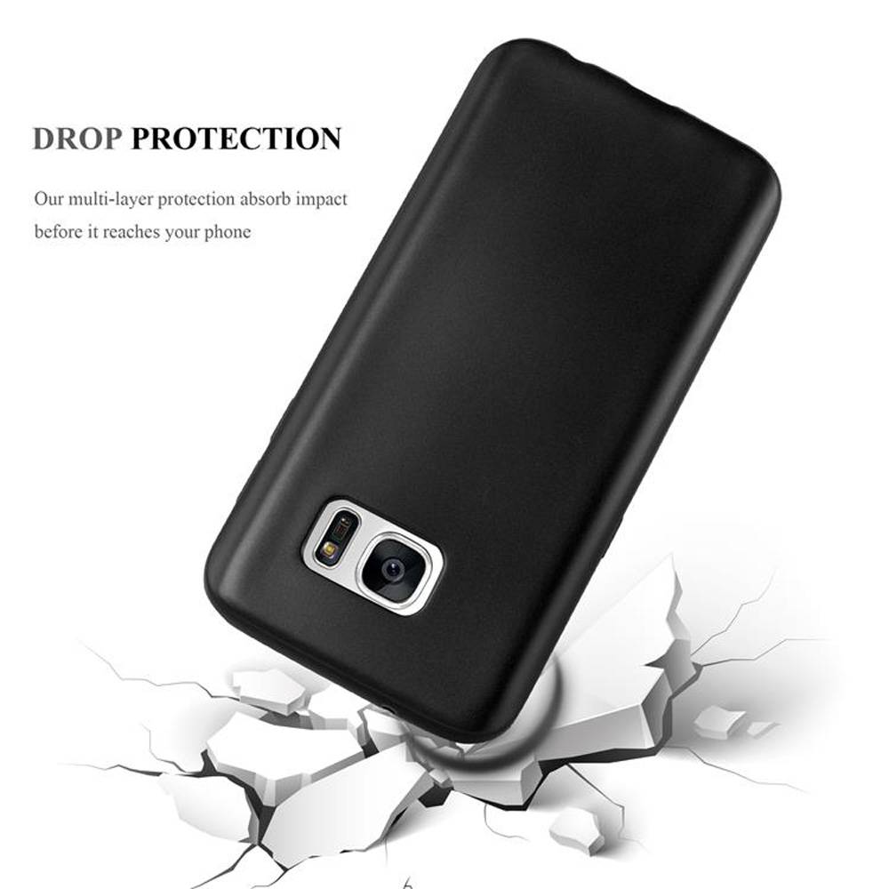 Cadorabo Schutzhülle für Samsung Galaxy S7 Hülle in Schwarz Handyhülle TPU Silikon Etui Cover Case-3