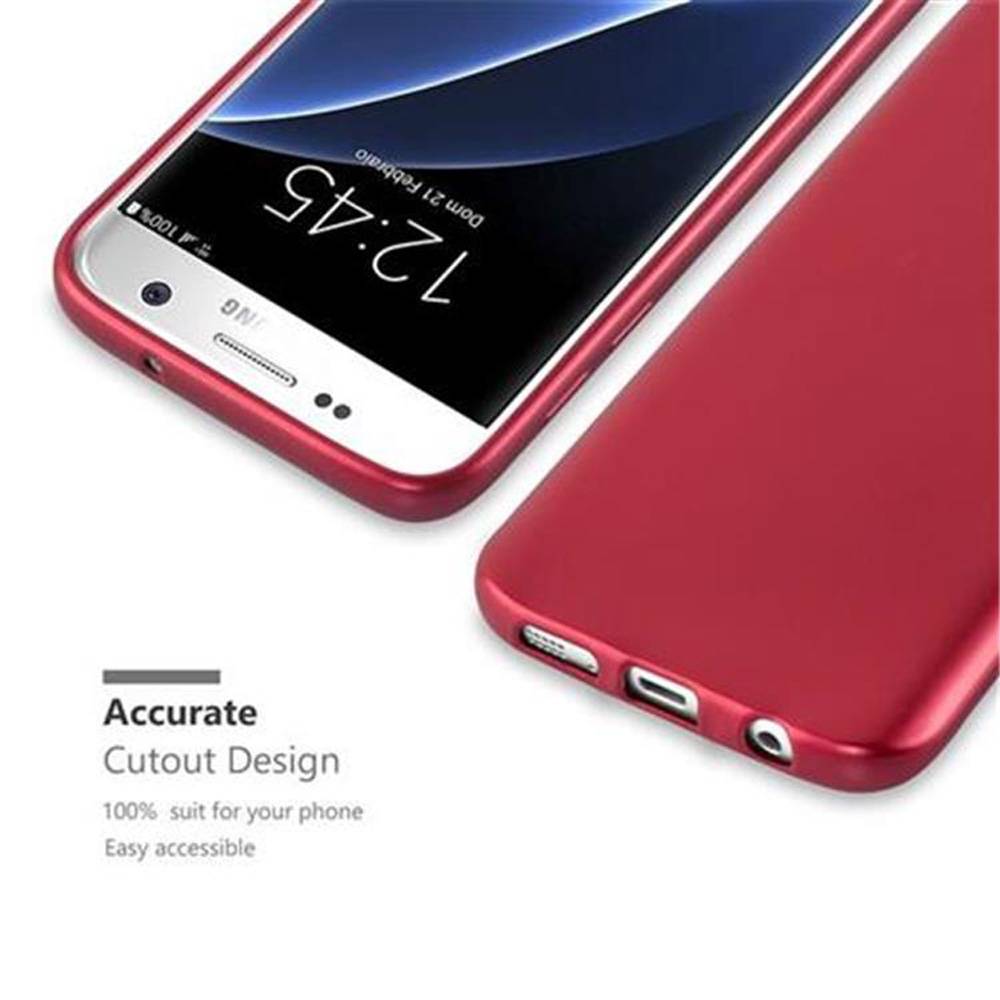 Cadorabo Schutzhülle für Samsung Galaxy S7 Hülle in Rot Handyhülle TPU Silikon Etui Cover Case-1