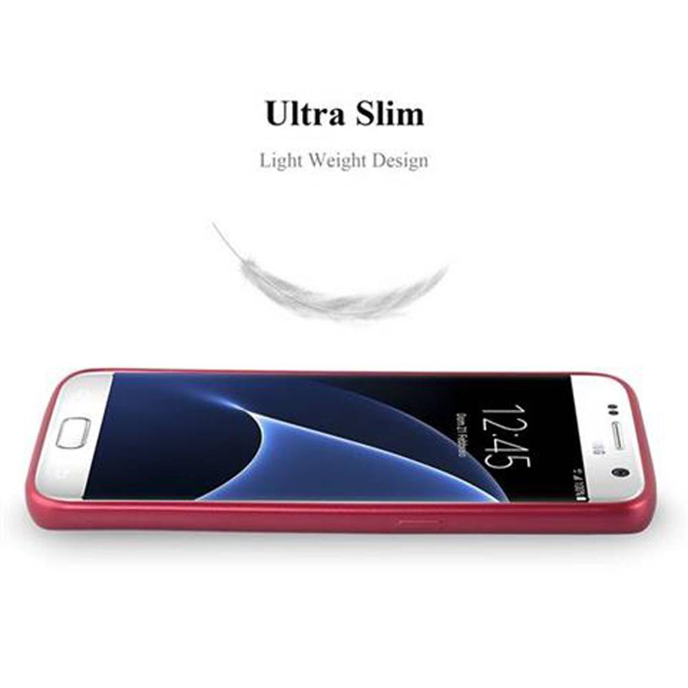 Cadorabo Schutzhülle für Samsung Galaxy S7 Hülle in Rot Handyhülle TPU Silikon Etui Cover Case-2
