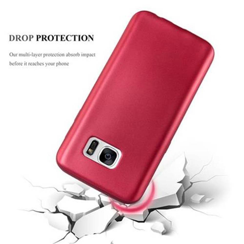 Cadorabo Schutzhülle für Samsung Galaxy S7 Hülle in Rot Handyhülle TPU Silikon Etui Cover Case-3