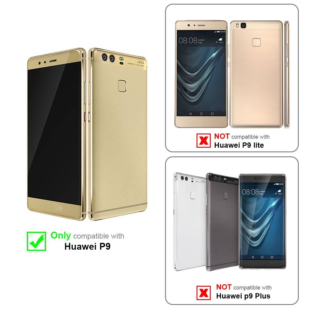 Cadorabo Hülle für Huawei P9 Schutzhülle in Braun Handy Kette Silikon Kordel abnehmbares Etui-1