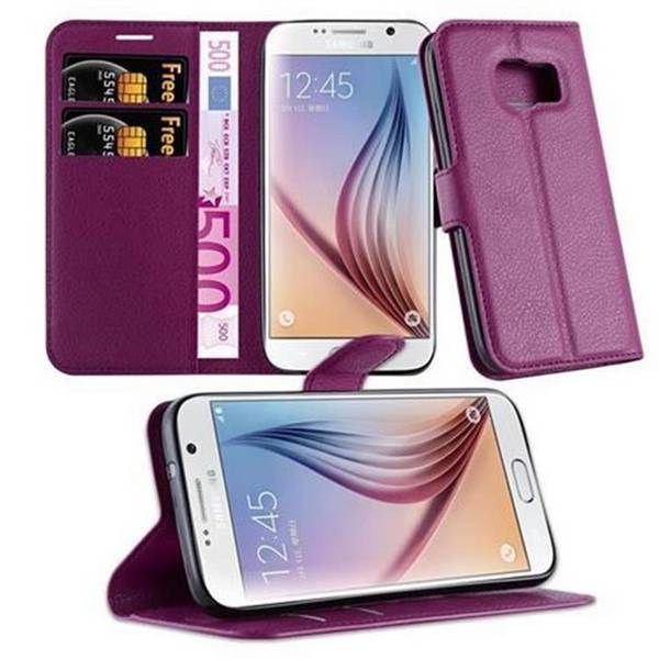 Cadorabo Hülle für Samsung Galaxy S7 Schutz Hülle in Lila Handyhülle Etui Case Cover Magnetverschluss