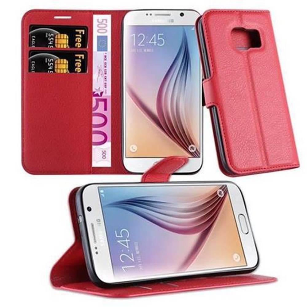 Cadorabo Hülle für Samsung Galaxy S7 Schutz Hülle in Rot Handyhülle Etui Case Cover Magnetverschluss-0