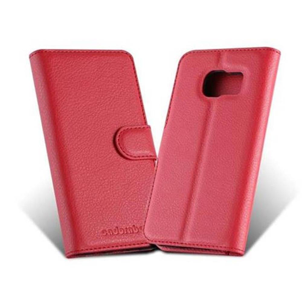 Cadorabo Hülle für Samsung Galaxy S7 Schutz Hülle in Rot Handyhülle Etui Case Cover Magnetverschluss-3