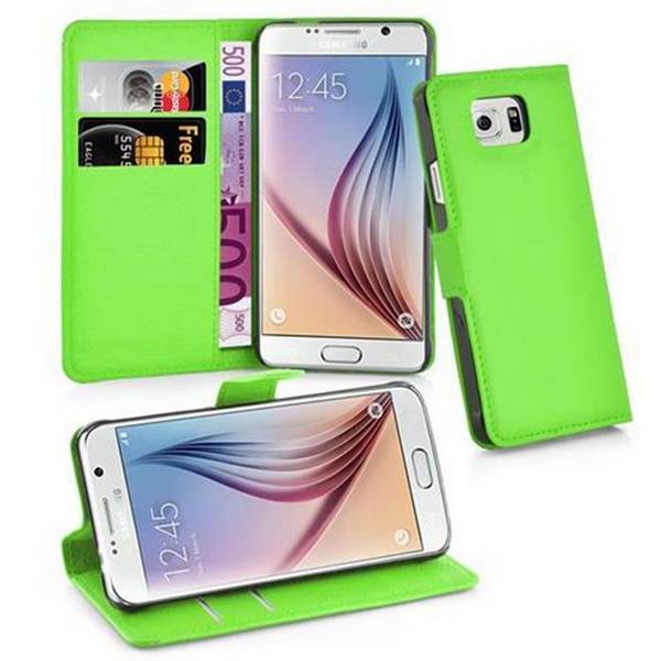 Cadorabo Hülle für Samsung Galaxy S6 Schutz Hülle in Grün Handyhülle Etui Case Cover Magnetverschluss
