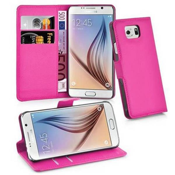 Cadorabo Hülle für Samsung Galaxy S6 Schutz Hülle in Pink Handyhülle Etui Case Cover Magnetverschluss