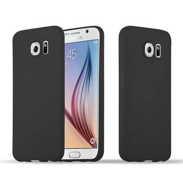 Cadorabo Hülle für Samsung Galaxy S6 Schutzhülle in Schwarz Handyhülle TPU Silikon Etui Case Cover