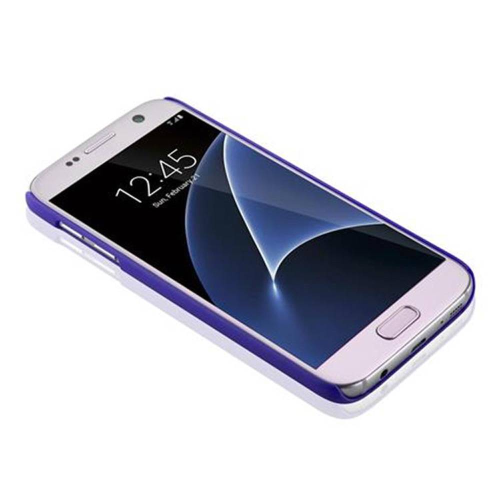 Cadorabo Hülle für Samsung Galaxy S7 Schutz Hülle in Lila Hard Case Schutzhülle Blumen Etui Handyhülle-1