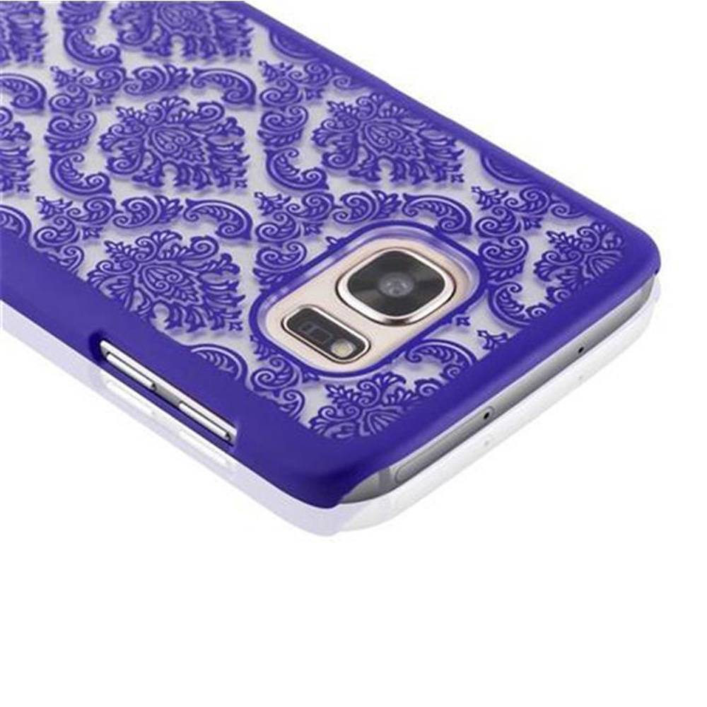 Cadorabo Hülle für Samsung Galaxy S7 Schutz Hülle in Lila Hard Case Schutzhülle Blumen Etui Handyhülle-2