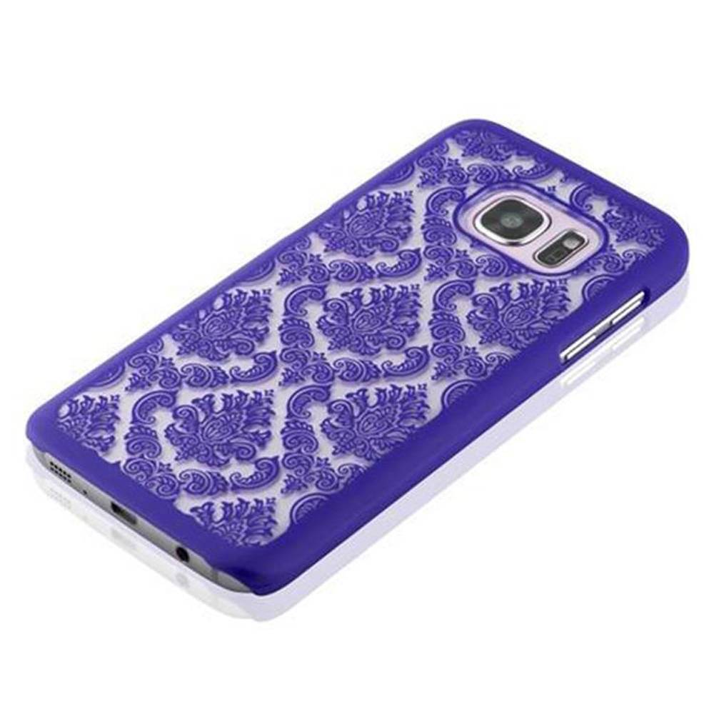 Cadorabo Hülle für Samsung Galaxy S7 Schutz Hülle in Lila Hard Case Schutzhülle Blumen Etui Handyhülle-3