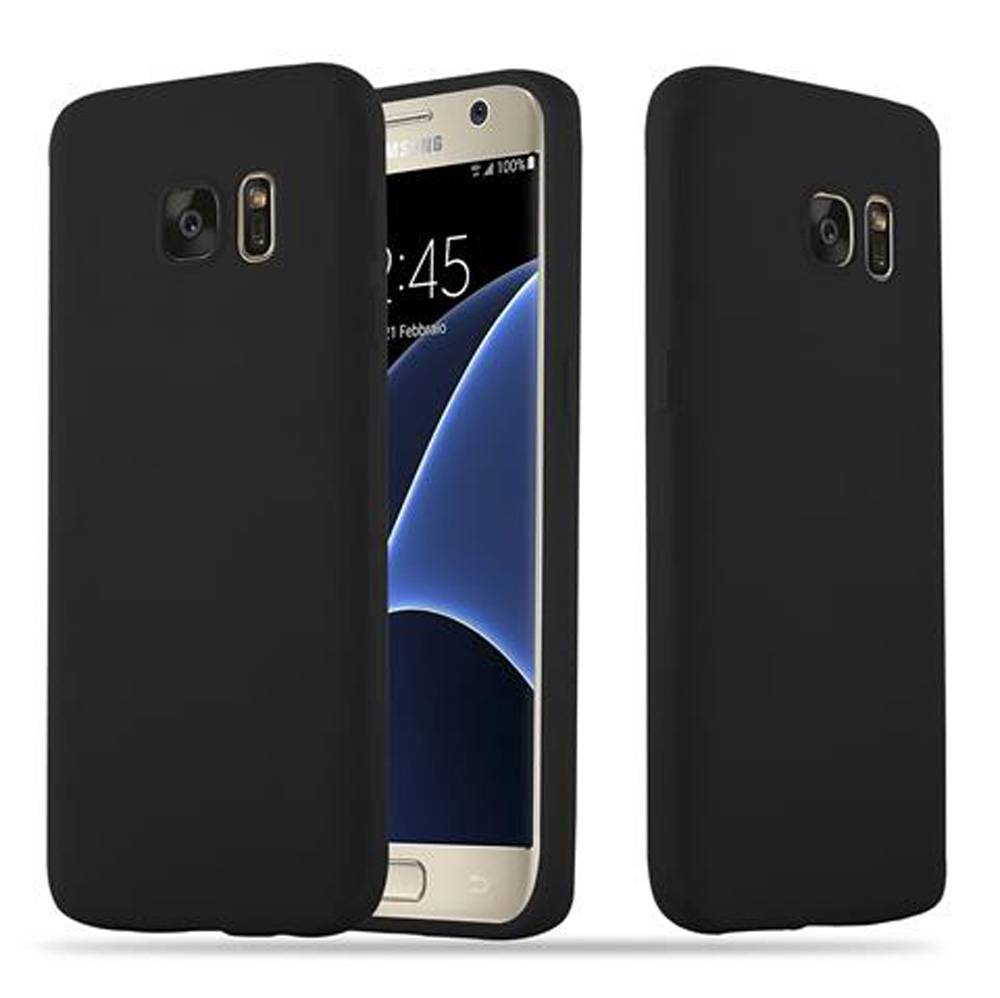 Cadorabo Hülle für Samsung Galaxy S7 Schutzhülle in Schwarz Handyhülle TPU Silikon Etui Case Cover-0