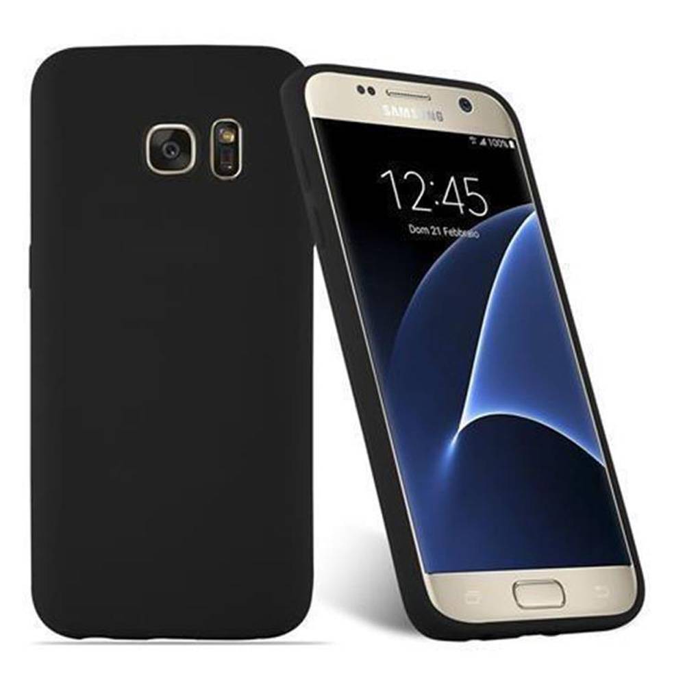 Cadorabo Hülle für Samsung Galaxy S7 Schutzhülle in Schwarz Handyhülle TPU Silikon Etui Case Cover-1