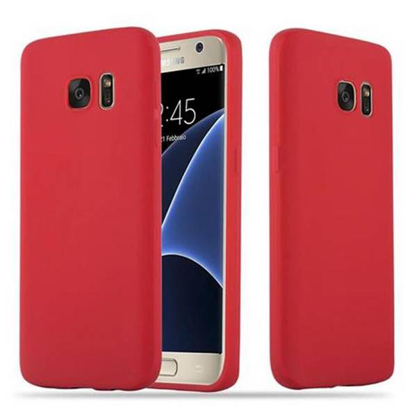Cadorabo Hülle für Samsung Galaxy S7 Schutzhülle in Rot Handyhülle TPU Silikon Etui Case Cover