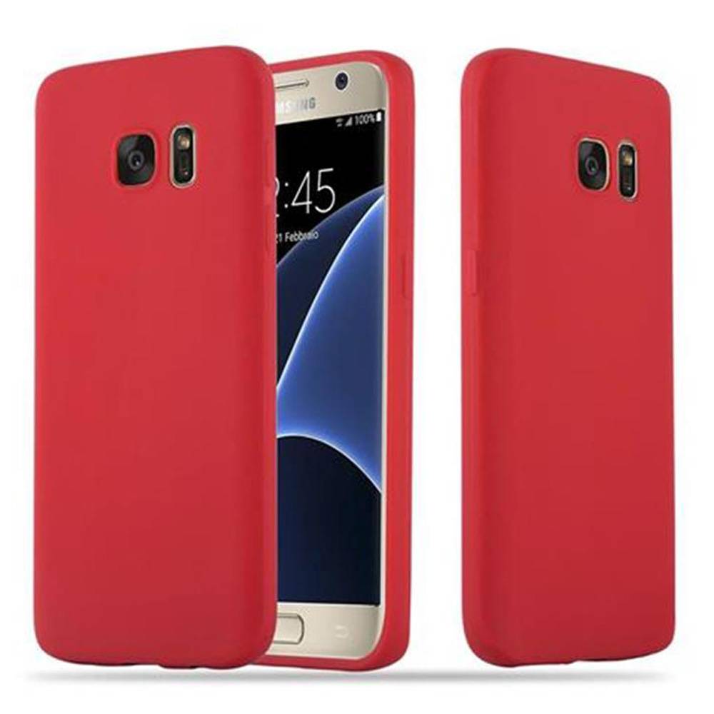Cadorabo Hülle für Samsung Galaxy S7 Schutzhülle in Rot Handyhülle TPU Silikon Etui Case Cover-0