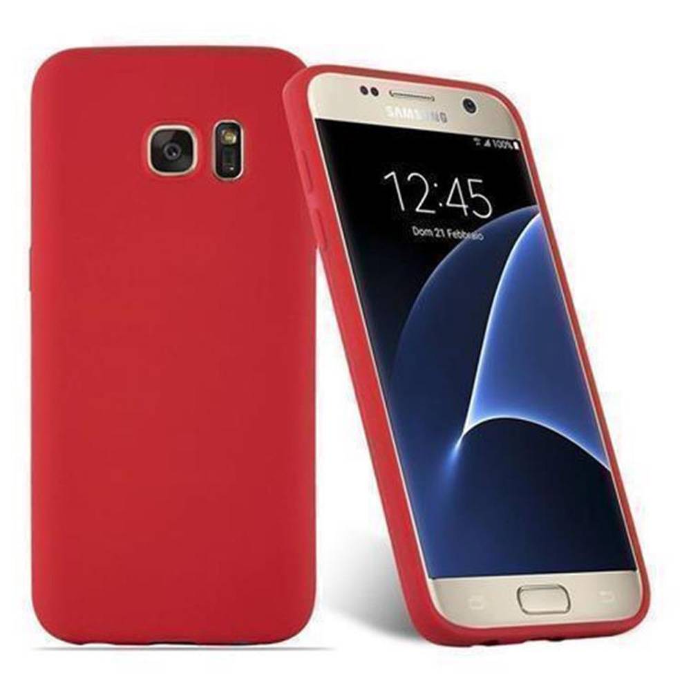 Cadorabo Hülle für Samsung Galaxy S7 Schutzhülle in Rot Handyhülle TPU Silikon Etui Case Cover-1