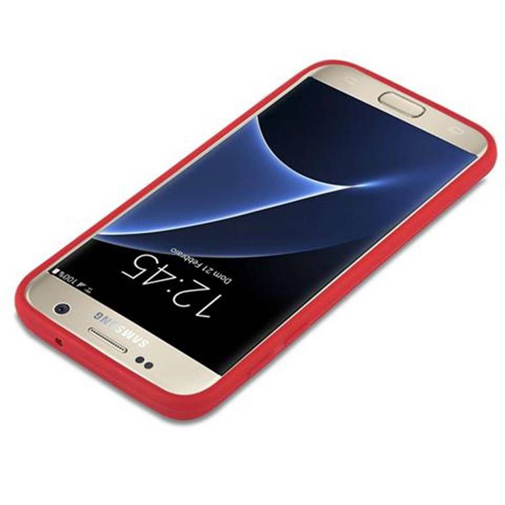 Cadorabo Hülle für Samsung Galaxy S7 Schutzhülle in Rot Handyhülle TPU Silikon Etui Case Cover-2