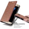 Cadorabo Hülle für Samsung Galaxy S7 Schutz Hülle in Braun Handyhülle Etui Case Cover Magnetverschluss