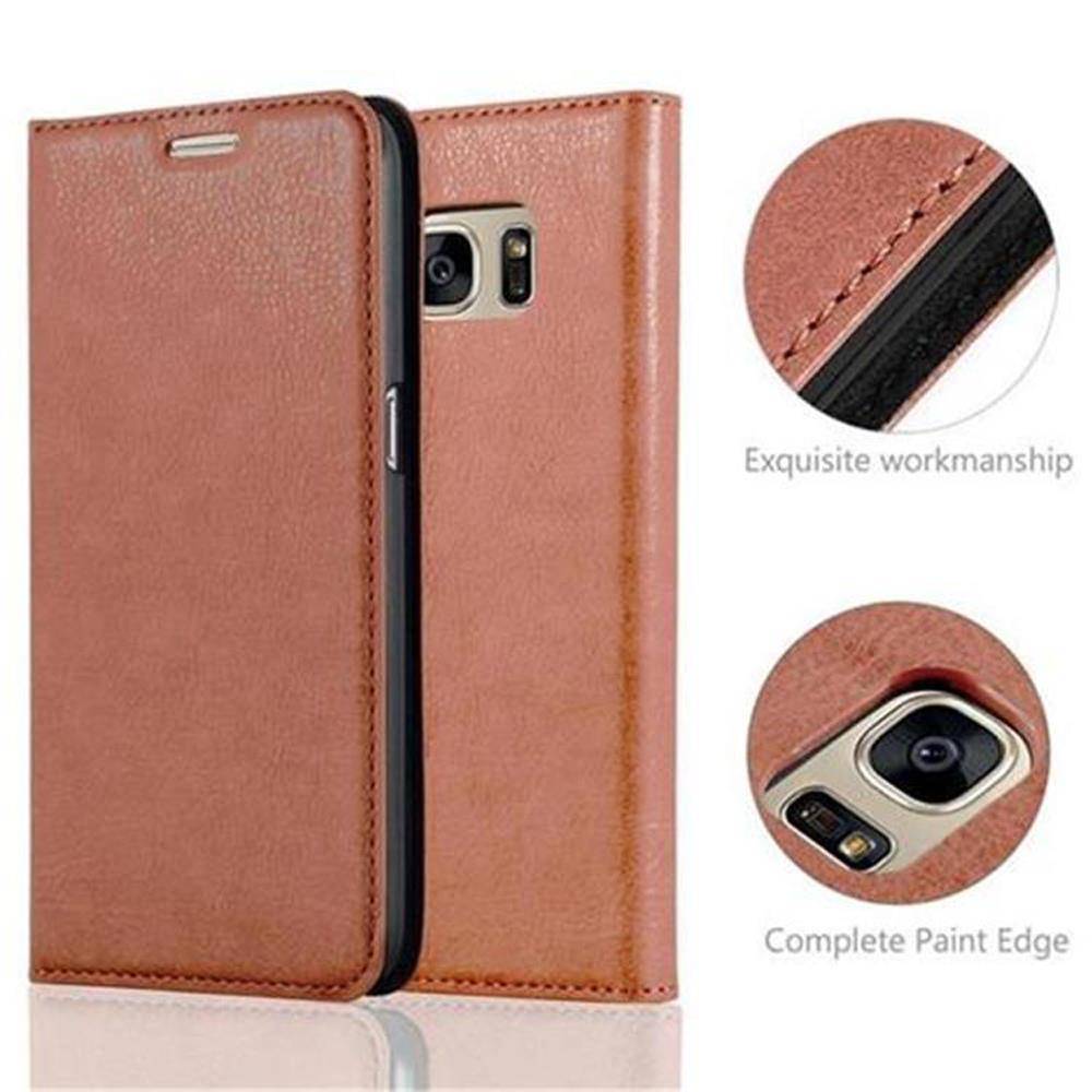 Cadorabo Hülle für Samsung Galaxy S7 Schutz Hülle in Braun Handyhülle Etui Case Cover Magnetverschluss-1