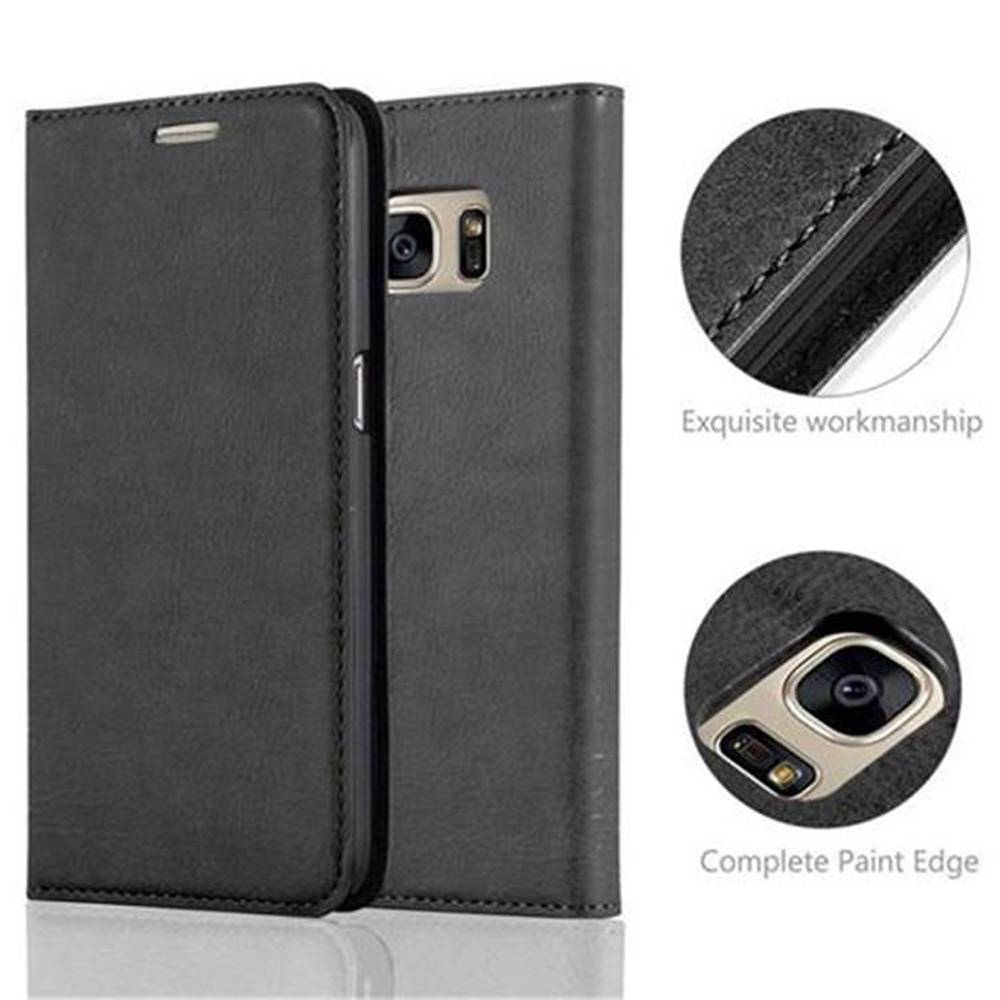 Cadorabo Hülle für Samsung Galaxy S7 Schutz Hülle in Schwarz Handyhülle Etui Case Cover Magnetverschluss-1