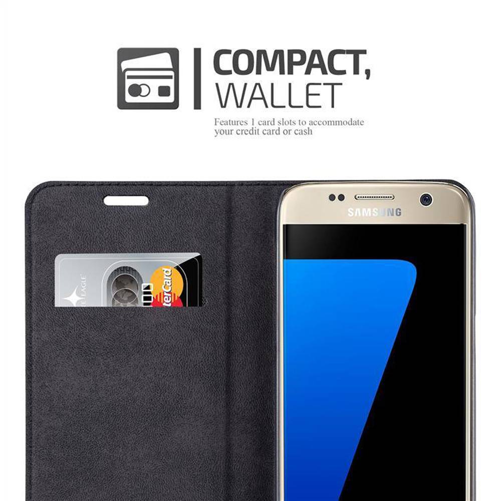 Cadorabo Hülle für Samsung Galaxy S7 Schutz Hülle in Braun Handyhülle Etui Case Cover Magnetverschluss-1