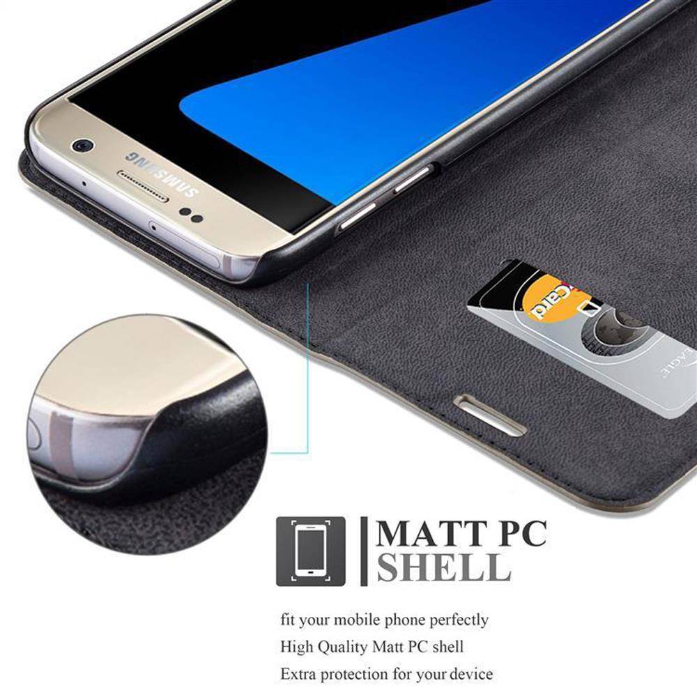 Cadorabo Hülle für Samsung Galaxy S7 Schutz Hülle in Braun Handyhülle Etui Case Cover Magnetverschluss-2
