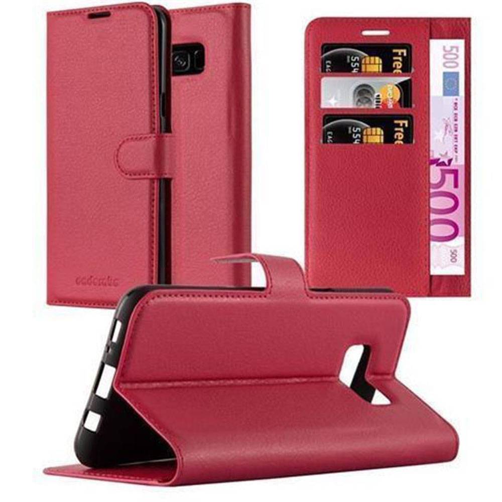 Cadorabo Hülle für Samsung Galaxy S8 Schutz Hülle in Rot Handyhülle Etui Case Cover Magnetverschluss-0