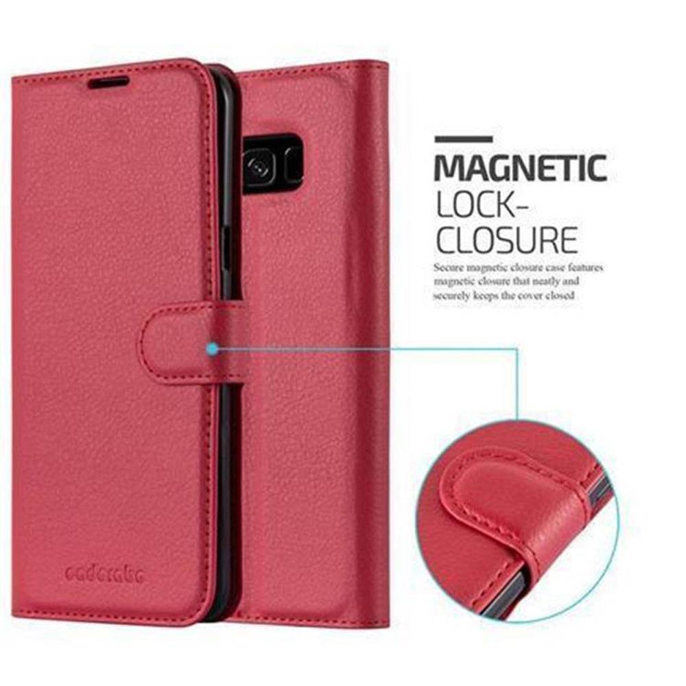 Cadorabo Hülle für Samsung Galaxy S8 Schutz Hülle in Rot Handyhülle Etui Case Cover Magnetverschluss-1