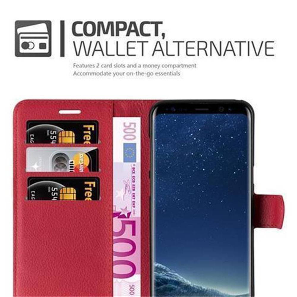 Cadorabo Hülle für Samsung Galaxy S8 Schutz Hülle in Rot Handyhülle Etui Case Cover Magnetverschluss-2