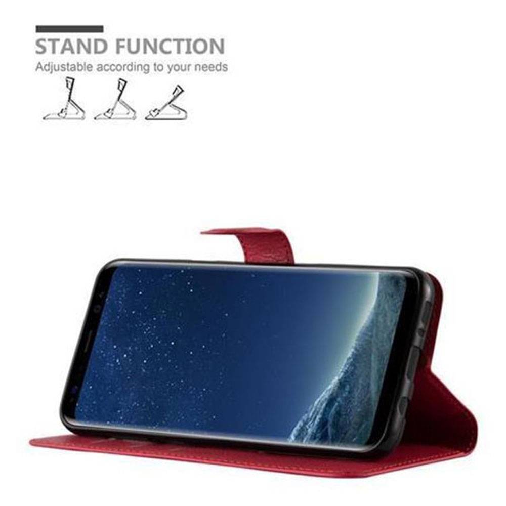 Cadorabo Hülle für Samsung Galaxy S8 Schutz Hülle in Rot Handyhülle Etui Case Cover Magnetverschluss-3