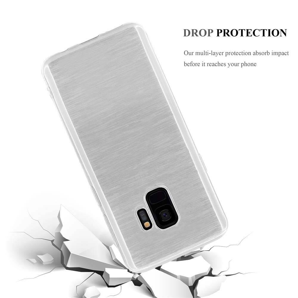 Cadorabo Hülle für Samsung Galaxy S9 Schutz Hülle in Silber Schutzhülle TPU Silikon Etui Case Cover-2