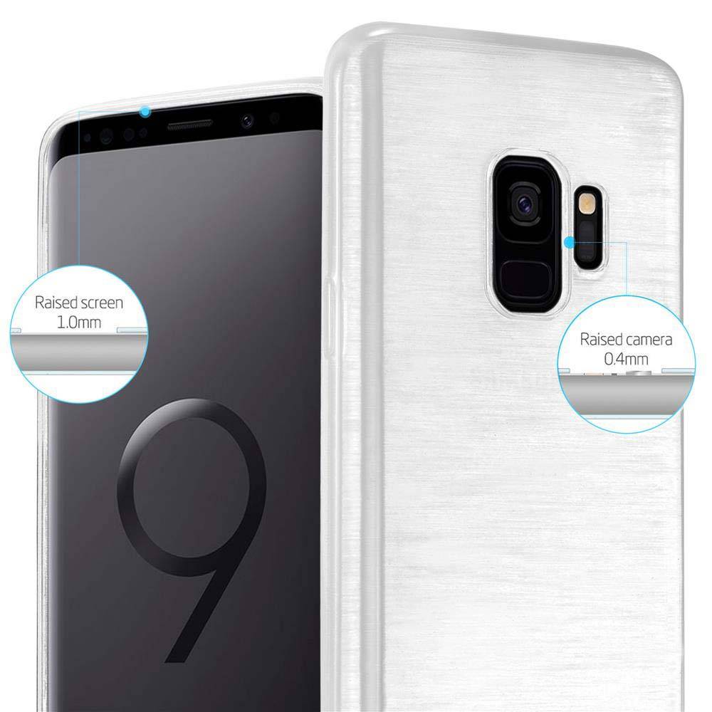 Cadorabo Hülle für Samsung Galaxy S9 Schutz Hülle in Silber Schutzhülle TPU Silikon Etui Case Cover-3