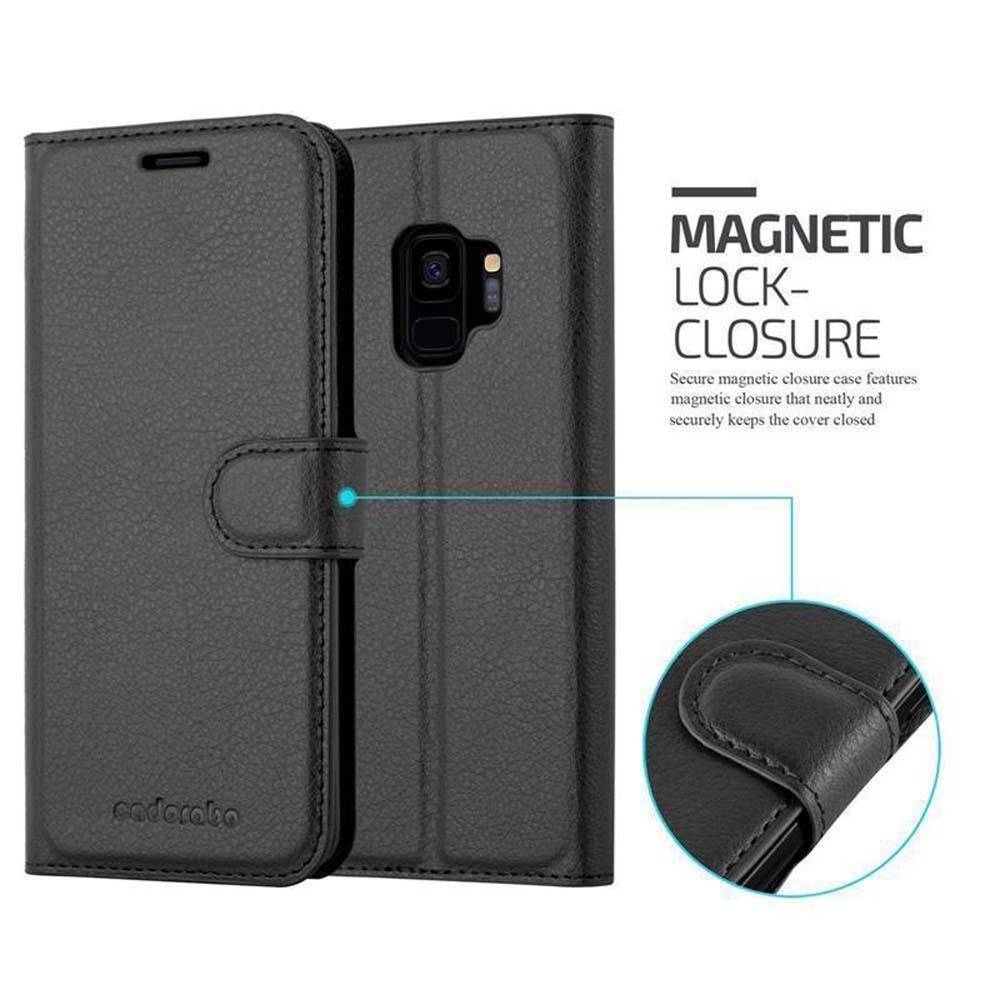 Cadorabo Hülle für Samsung Galaxy S9 Schutz Hülle in Schwarz Handyhülle Etui Case Cover Magnetverschluss-1