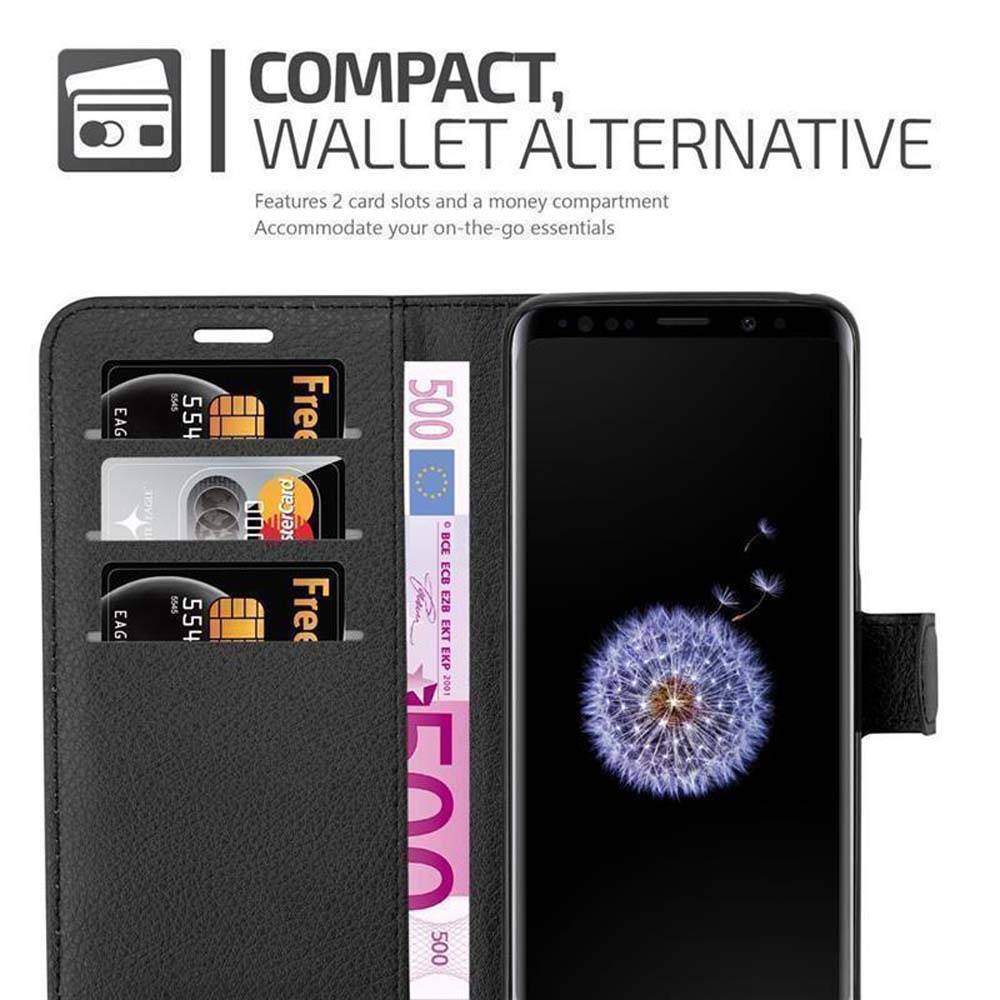 Cadorabo Hülle für Samsung Galaxy S9 Schutz Hülle in Schwarz Handyhülle Etui Case Cover Magnetverschluss-3