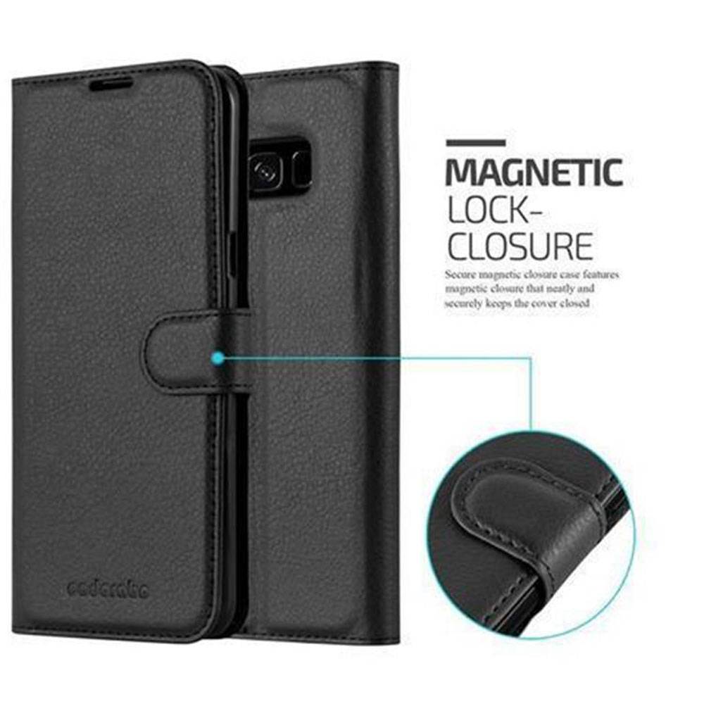 Cadorabo Hülle für Samsung Galaxy S8 Schutz Hülle in Schwarz Handyhülle Etui Case Cover Magnetverschluss-1