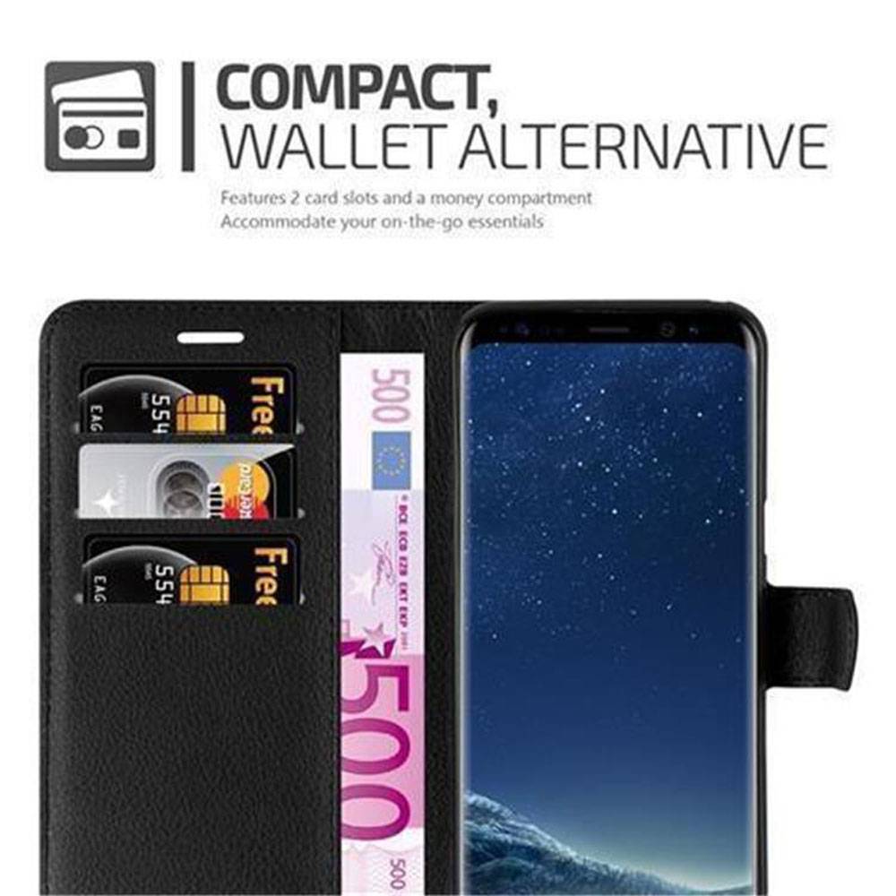 Cadorabo Hülle für Samsung Galaxy S8 Schutz Hülle in Schwarz Handyhülle Etui Case Cover Magnetverschluss-2