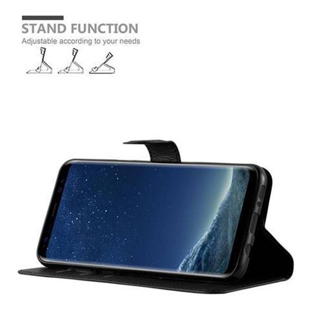 Cadorabo Hülle für Samsung Galaxy S8 Schutz Hülle in Schwarz Handyhülle Etui Case Cover Magnetverschluss-3